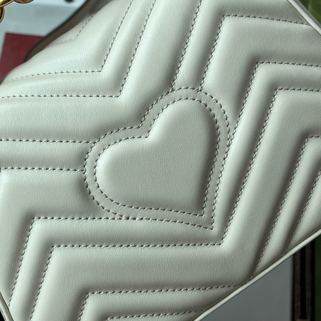 Gucci GG Marmont Mini Top Handle Bag White For Women, Women's Bags 8.3in/21cm - Image 2