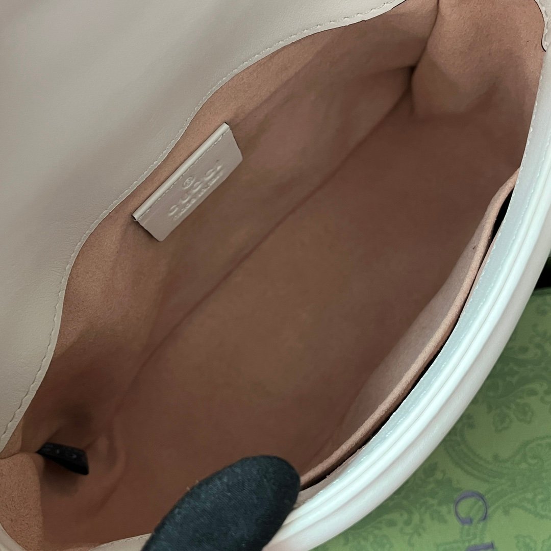 Gucci GG Marmont Mini Top Handle Bag White For Women, Women's Bags 8.3in/21cm - Image 8