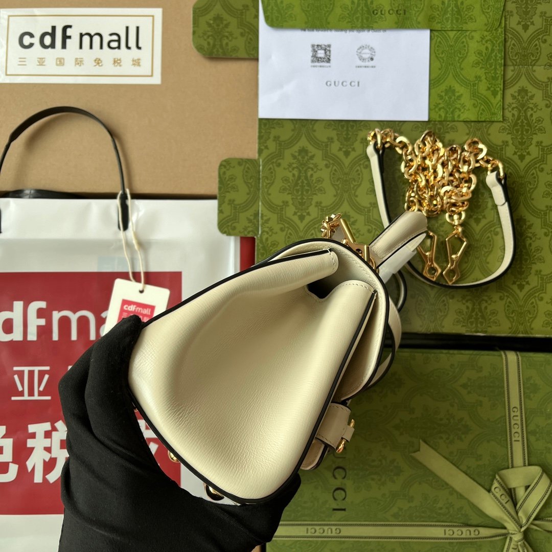 Gucci Ophidia Gucci Horsebit 1955 Mini Bag White For Women, Women's Bags 8.6in/22cm GG - Image 5