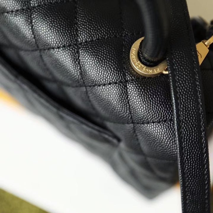 Chanel Coco Handle Quilted Lizard Handle Bag Caviar Leather Gold Hardware Spring/Summer Act 1 Collection 24cm Black - Image 7