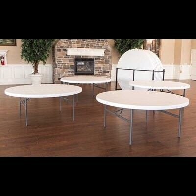 Lifetime (12) 72-Inch Round Tables and Cart Combo (Commercial) - Image 2
