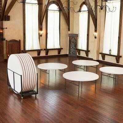 Lifetime (12) 72-Inch Round Tables and Cart Combo (Commercial) - Image 4