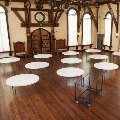 Lifetime (12) 72-Inch Round Tables and Cart Combo (Commercial) - Image 5