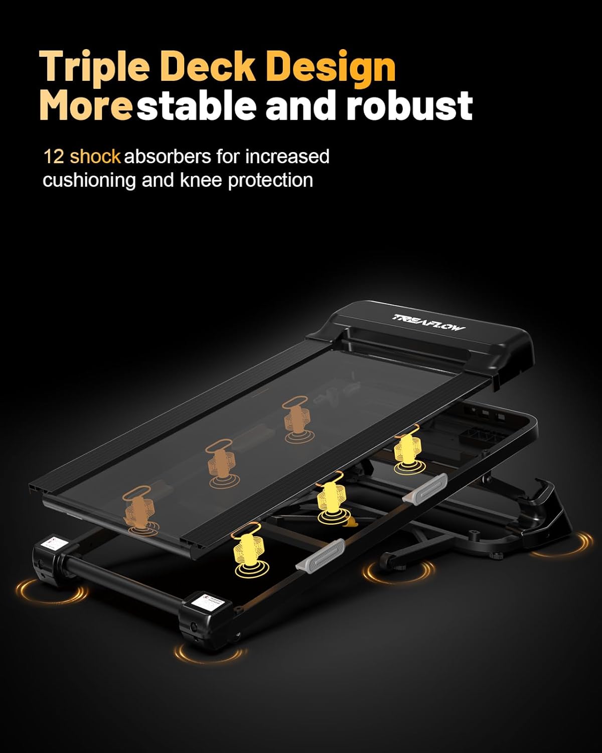 Treadmill with 0-25% Auto Incline, 3.5 HP Folding for Home Running, 10.0 MPH Max Speed, 300 lbs Weight Capacity, Bluetooth Speaker. - Image 4