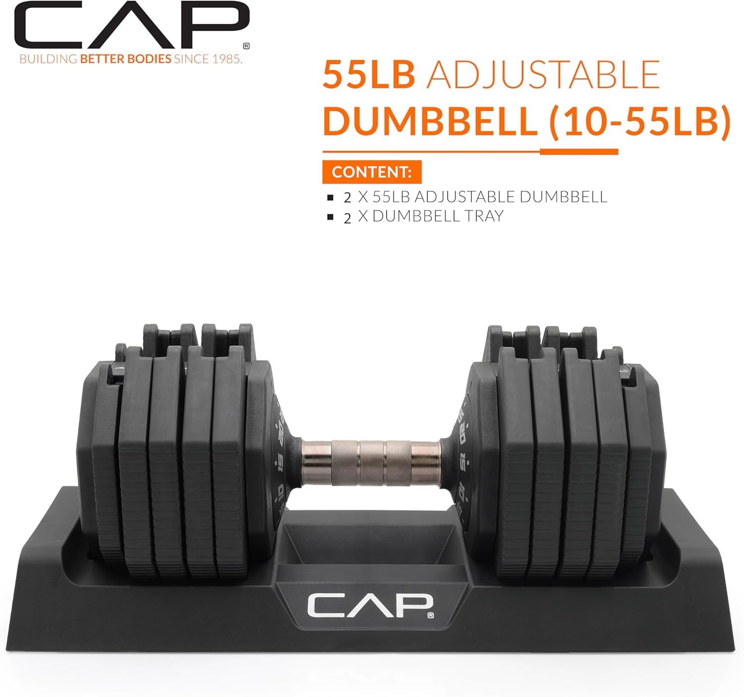CAP ADJUSTABELL Adjustable Dumbbell Weights - Singles & Pairs | 12.5 lb, 25 lb & 55 lb | Multiple Handle Options - Image 2