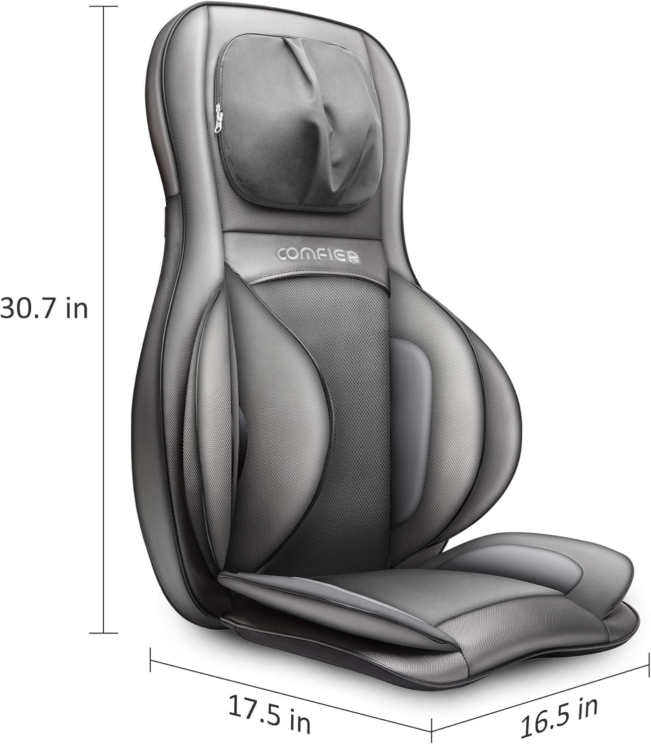 COMFIER Massager Chair with Heat, Shiatsu Neck Back Massager Portable with Compression & Rolling,Massage Chair Pad for Neck & Back for Muscle Tension Relief - Image 8
