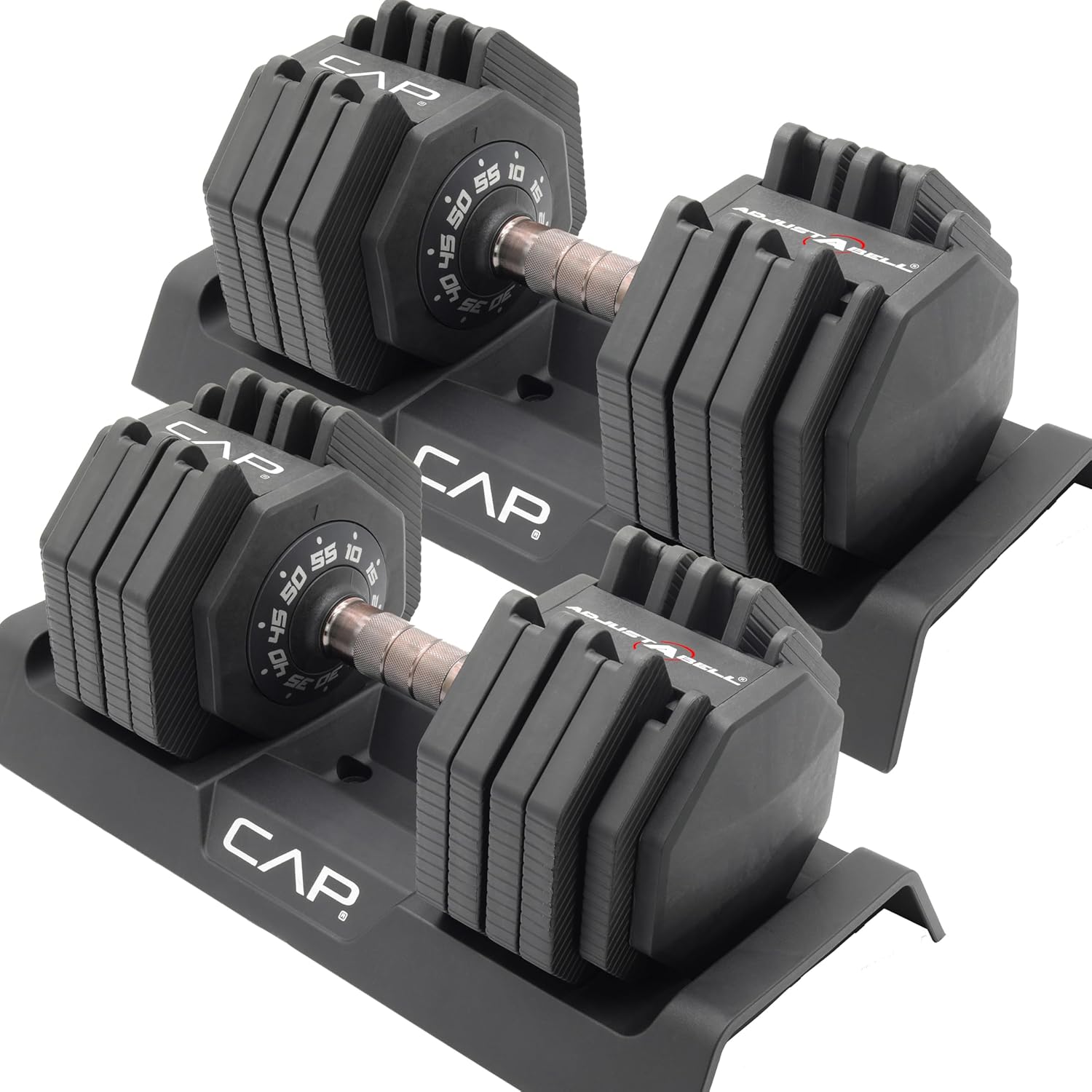 CAP ADJUSTABELL Adjustable Dumbbell Weights - Singles & Pairs | 12.5 lb, 25 lb & 55 lb | Multiple Handle Options
