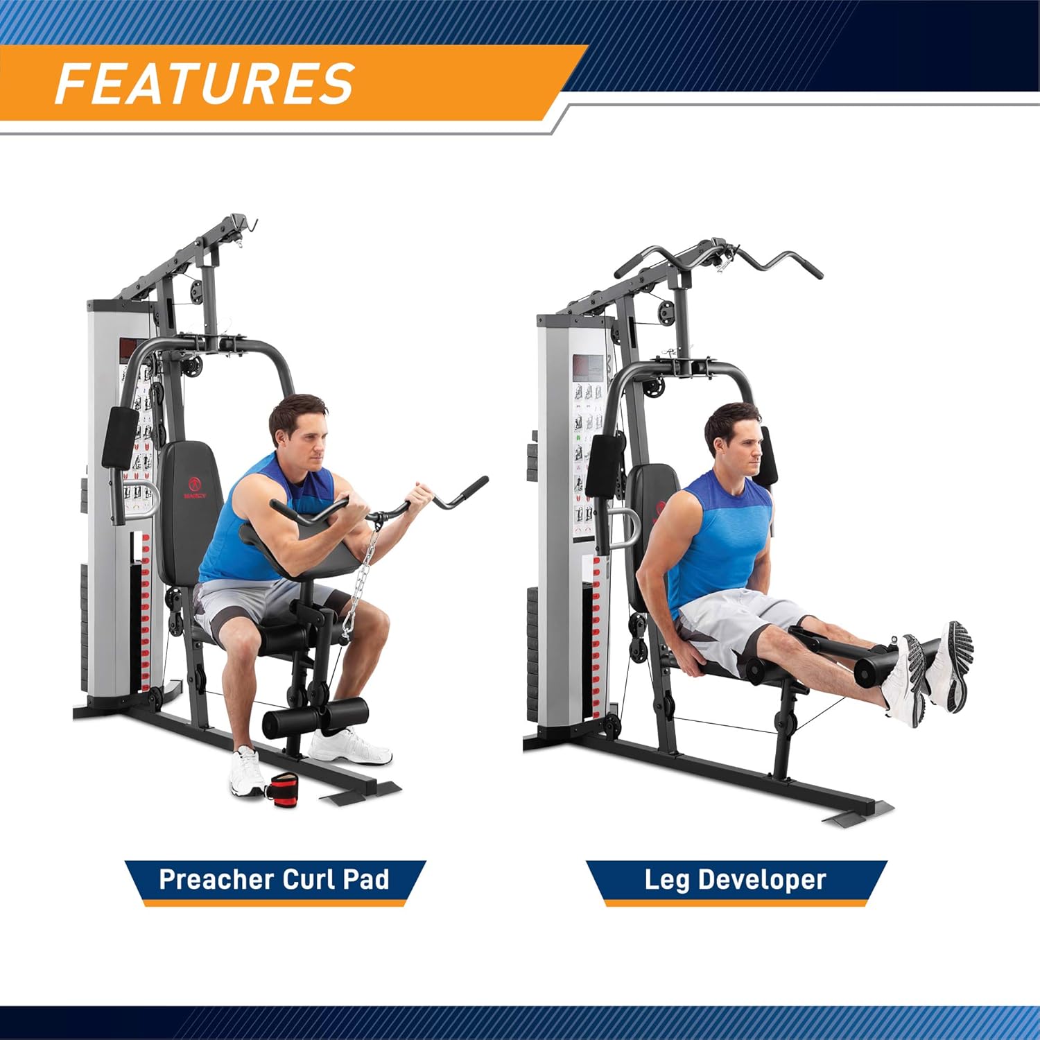 Marcy Multifunctional Workout Station 100lbs to 200lbs Stack Home Gym for Weightlifting and Bodybuilding - Image 5