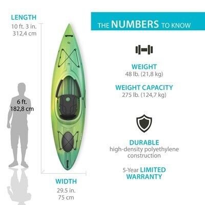 Emotion Tide 103 Sit-Inside Kayak (Paddle Included) - Image 2