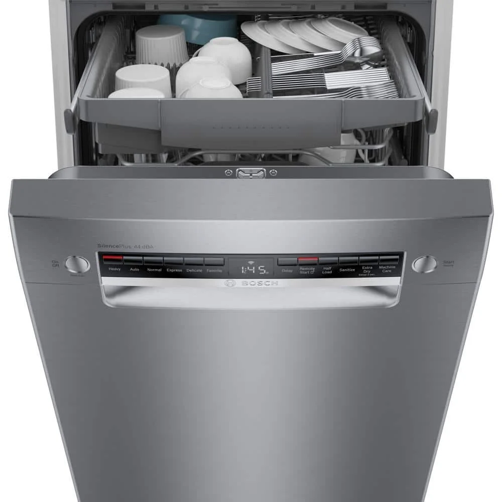 Bosch 800 Series 18 in. ADA Compact Front Control Dishwasher in Stainless Steel with Stainless Steel Tub and 3rd Rack, 44dBA - Image 4