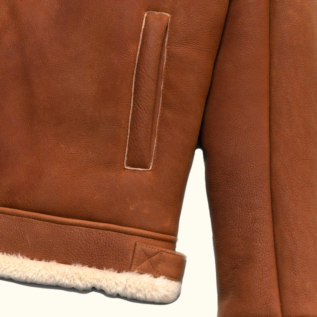 Wool Shearling Leather Jacket by Style Gears - Image 5